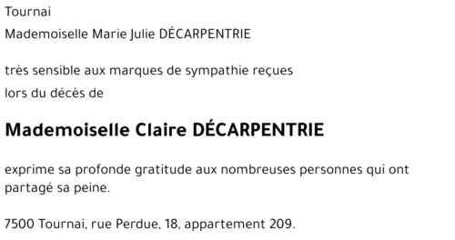 Claire DÉCARPENTRIE