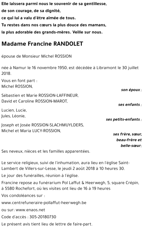 Francine RANDOLET
