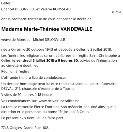 Marie-Thérèse VANDEWALLE