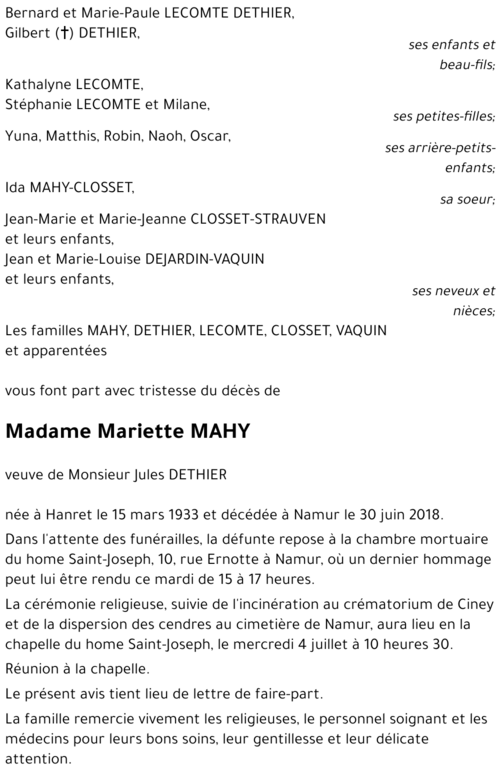 Mariette MAHY