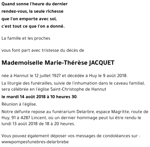 Marie-Thérèse JACQUET