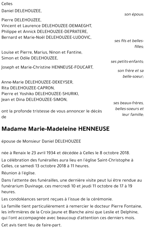 Marie-Madeleine HENNEUSE