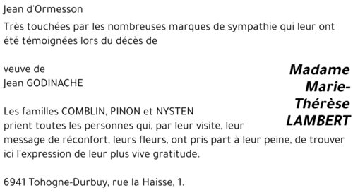 Marie-Thérèse LAMBERT