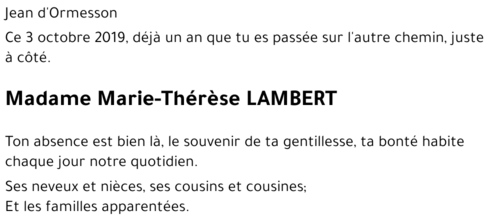 Marie-Thérèse LAMBERT