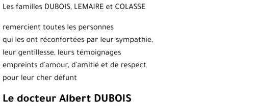 Albert DUBOIS