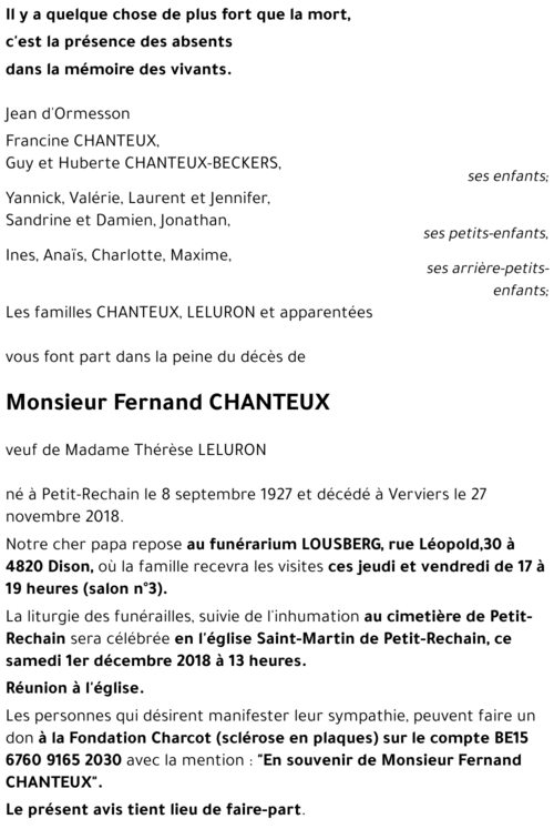 Fernand CHANTEUX