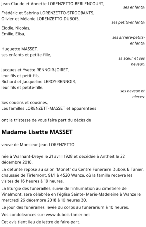 Lisette MASSET