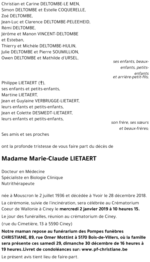 Marie-Claude LIETAERT