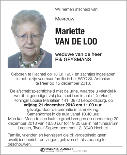 Mariette Van de Loo