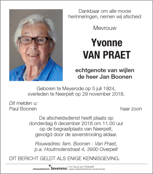 Yvonne Van Praet