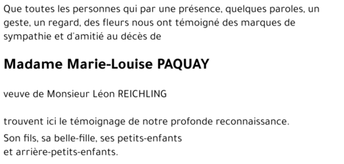 Marie-Louise PAQUAY