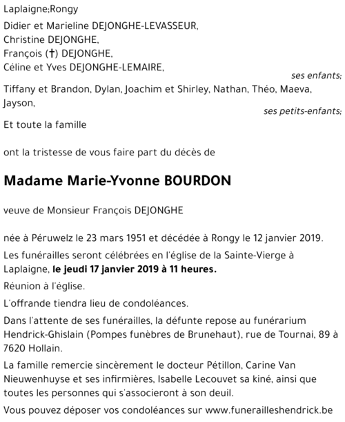 Marie-Yvonne BOURDON