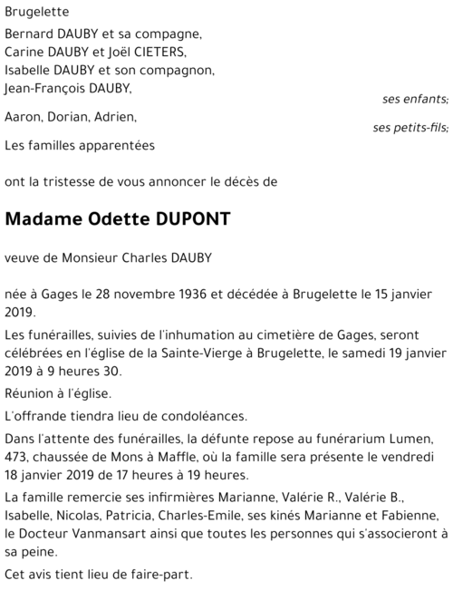 Odette DUPONT