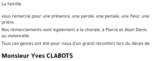 Yves CLABOTS