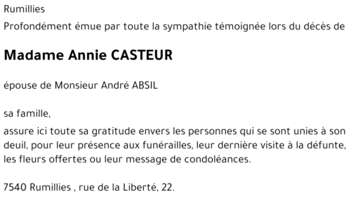 Annie CASTEUR