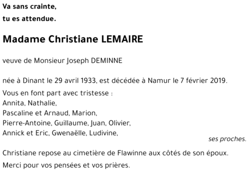 Christiane LEMAIRE