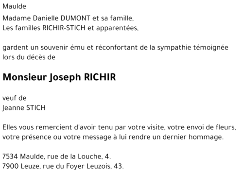 Joseph RICHIR