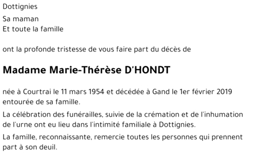 Marie-Thérèse D'Hondt