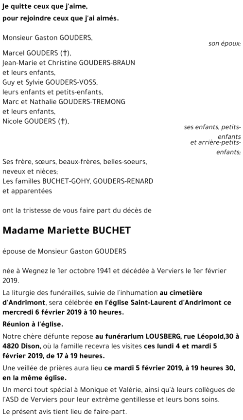 Mariette BUCHET