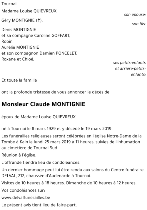 Claude MONTIGNIE