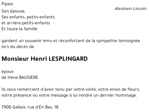 Henri LESPLINGARD