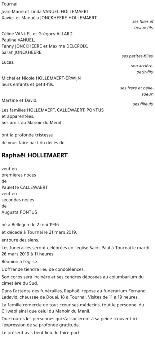 Raphaël HOLLEMAERT