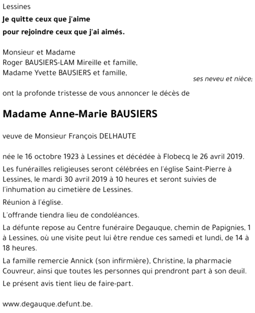 Anne-Marie BAUSIERS