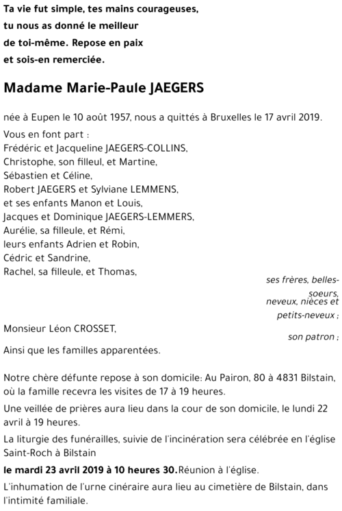 Marie-Paule JAEGERS