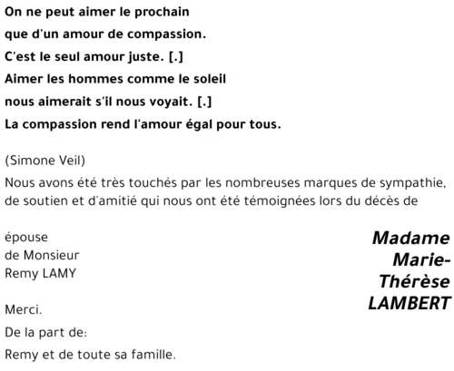 Marie-Thérèse LAMBERT