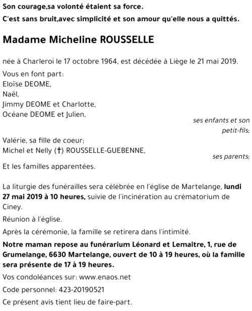 Micheline ROUSSELLE