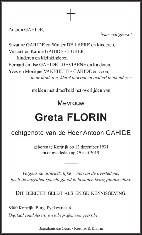 Greta GAHIDE - FLORIN