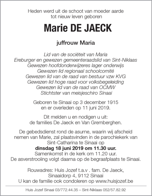 Marie De Jaeck