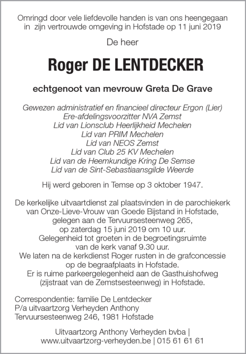 Roger De Lentdecker