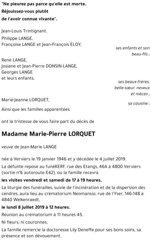 Marie-Pierre LORQUET