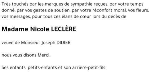 Nicole LECLÈRE