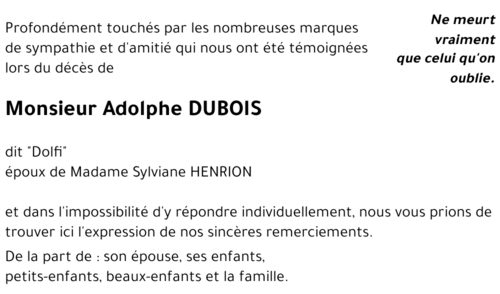 Adolphe DUBOIS