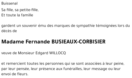 Fernande BUSIEAUX-CORBISIER