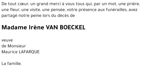 Irène VAN BOECKEL
