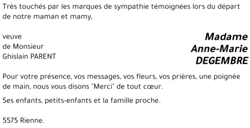 Anne-Marie DEGEMBRE