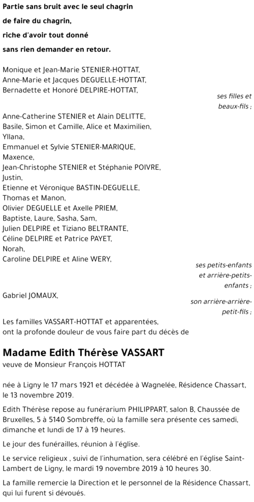 Edith Thérèse VASSART