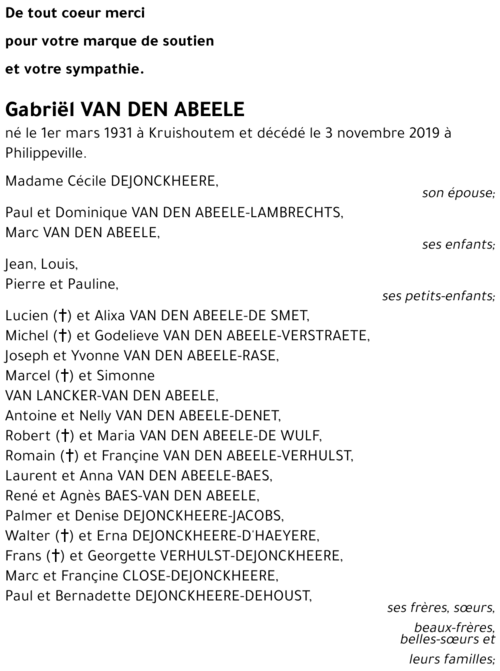 Gabriël VAN DEN ABEELE