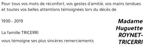 Huguette ROYNET-TRICERRI