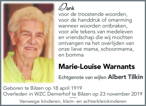 MARIE-LOUISE WARNANTS