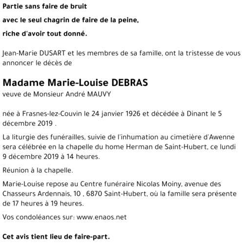 Marie-Louise DEBRAS