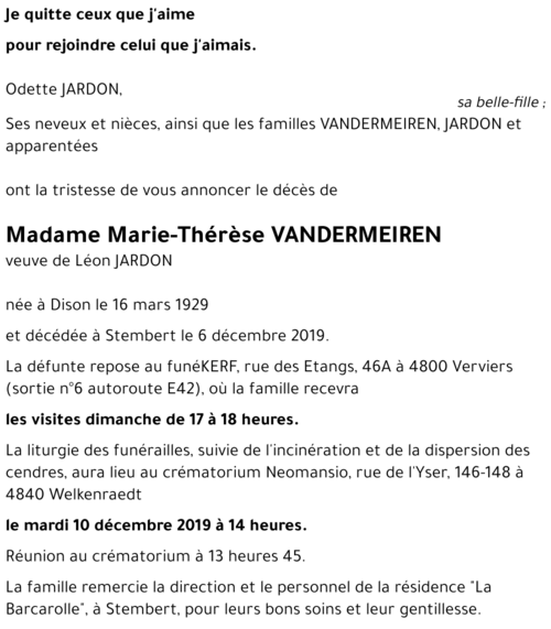 Marie-Thérèse VANDERMEIREN