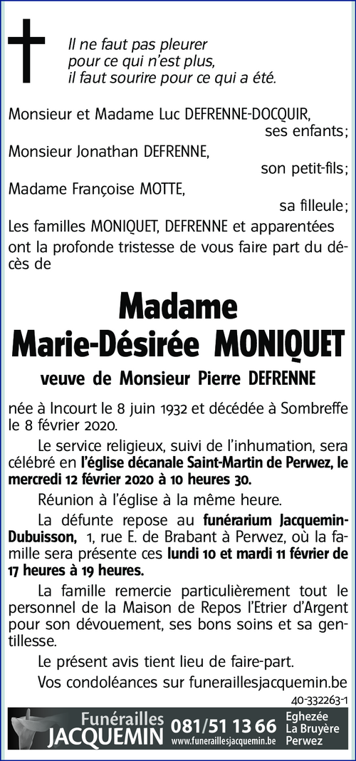 Marie-Désirée MONIQUET