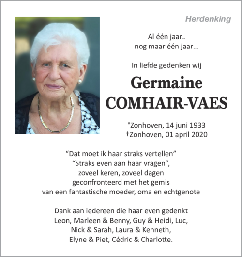 Germaine Comhair-Vaes