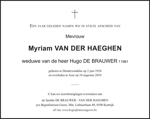 Myriam VAN DER HAEGHEN