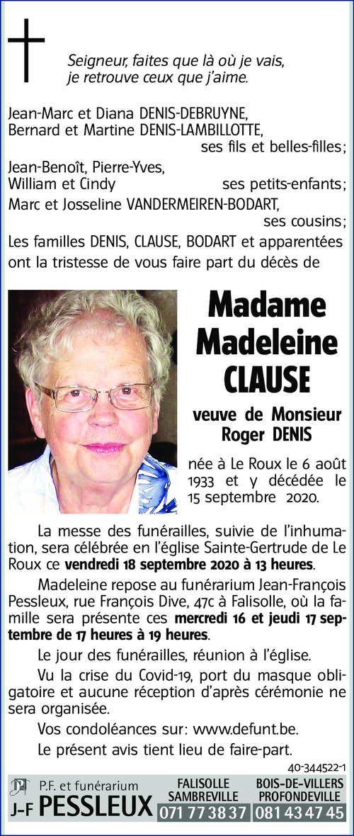 Madeleine CLAUSE