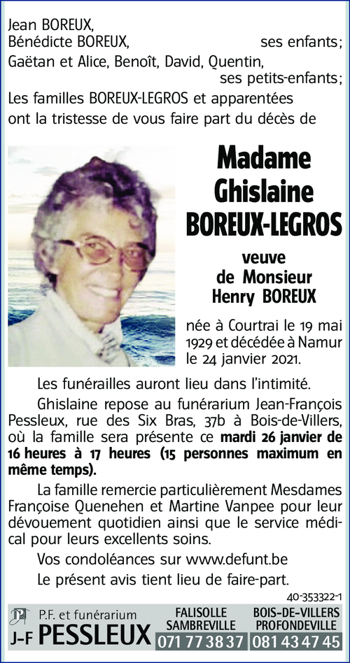 Ghislaine BOREUX-LEGROS
